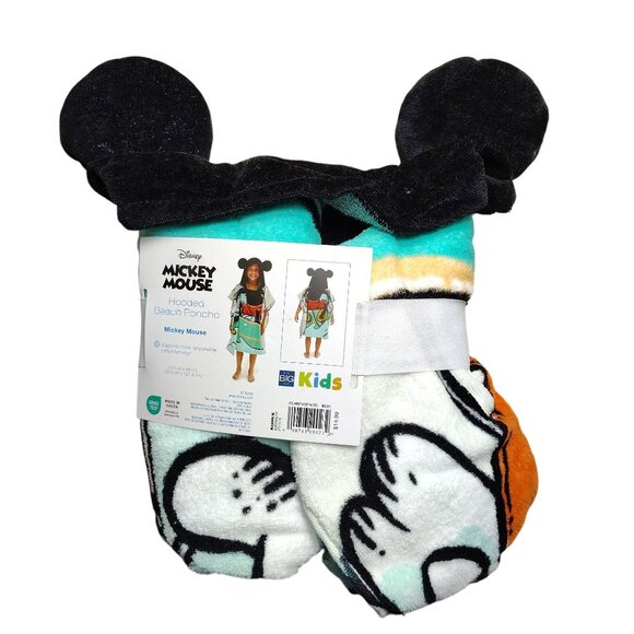 Disney Mickey Mouse Surfer Hooded Beach Poncho For Kids - Picture 2 of 5